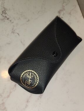 Ray-Ban Black Sunglass Case with Gold Logo